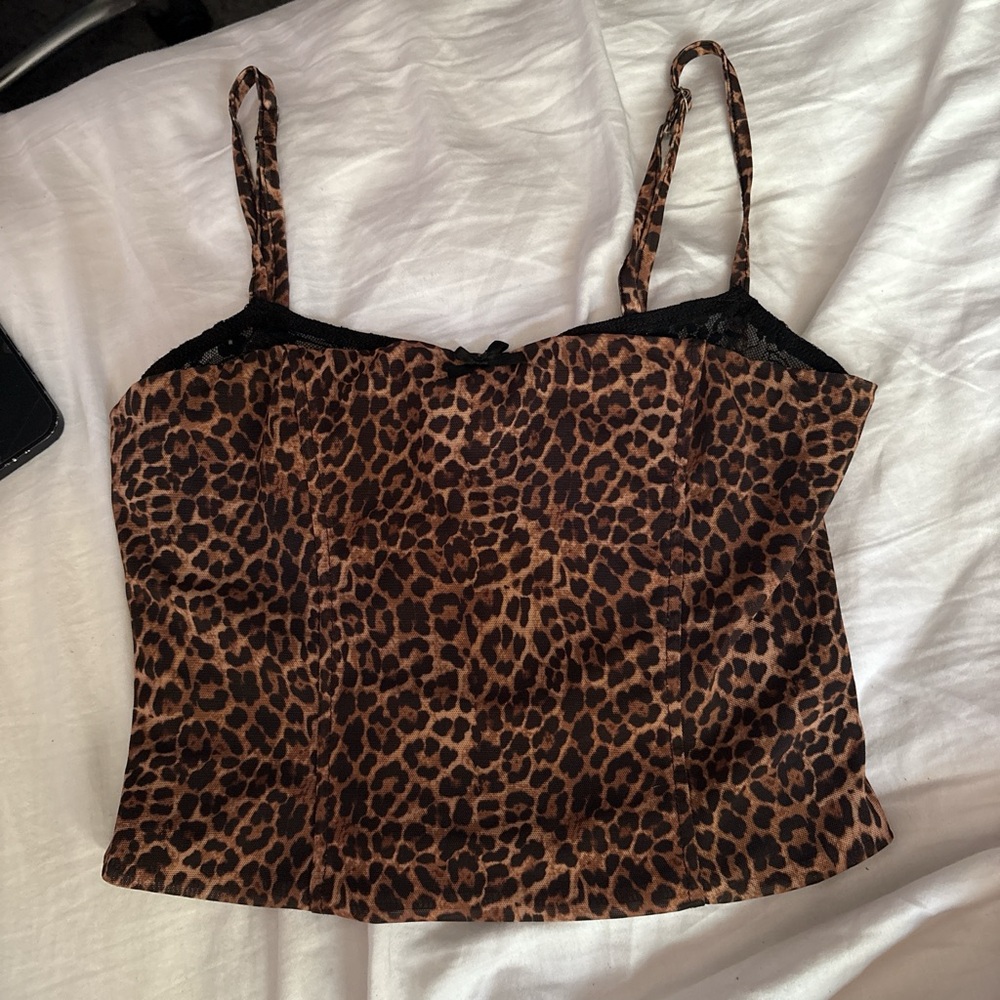 Edikted Brown and Black Bustier Camisole